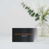 Carte De Visite Moderne Futuriste gris foncé Plaine (Debout devant)