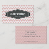 Carte De Visite MODERNE GEO MOTIF badge intelligent logo bébé rose (Devant / Derrière)