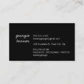 Carte De Visite MODERNE GEOMETRIC flèche MOTIF noir or blanc (Dos)