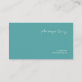 Carte De Visite Moderne géométrique Abstrait Turquoise et bleu (Dos)