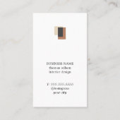 Carte De Visite Moderne géométrique Brown gris blanc intérieurDesi (Dos)