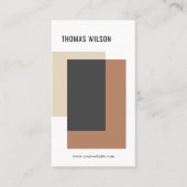 Carte De Visite Moderne géométrique Brown gris blanc intérieurDesi (Devant)