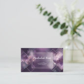 Carte De Visite Moderne géométrique Celestique violet & or (Debout devant)