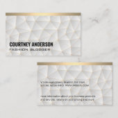 Carte De Visite Moderne géométrique | Découpe Or (Devant / Derrière)