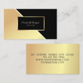 Carte De Visite Moderne géométrique, Élégant, Or, Cadre (Devant / Derrière)