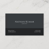 Carte De Visite Moderne géométrique Noir et Argent Professionnel (Dos)