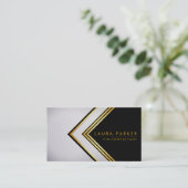 Carte De Visite Moderne géométrique Or Elegant Professionnel (Debout devant)