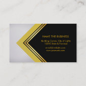 Carte De Visite Moderne géométrique Or Elegant Professionnel (Dos)