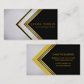 Carte De Visite Moderne géométrique Or Elegant Professionnel (Devant / Derrière)