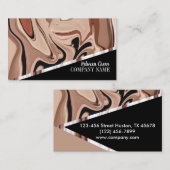 Carte De Visite Moderne Girly Stylish Beige Rose Mode Beauté (Devant / Derrière)