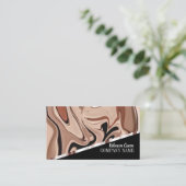 Carte De Visite Moderne Girly Stylish Beige Rose Mode Beauté (Debout devant)