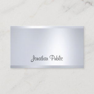 Carte De Visite Moderne Glam Argent Regard Élégant Propre Simple T