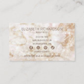 Carte De Visite Moderne Glam Chic Élégant Luxe Blanc Neutral (Dos)