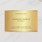 Carte De Visite Moderne Glamor Faux Or Élégant Modèle tendance (Dos)