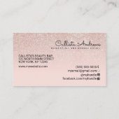 Carte De Visite Moderne Glamour Rose Or rose Parties scintillant O (Dos)