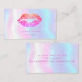Carte De Visite Moderne Glittery Lips, Maquillage artiste Holograp (Devant / Derrière)