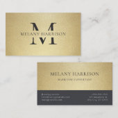 Carte de visite moderne Gold & Black élégant (Devant / Derrière)