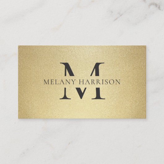 Carte de visite moderne Gold & Black élégant (Devant)