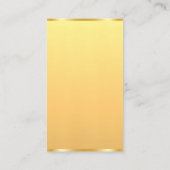 Carte De Visite Moderne Gold Elegant Simple Modèle Professionnel (Dos)