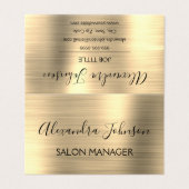 Carte De Visite Moderne Gold Foil (Extérieur déplié)