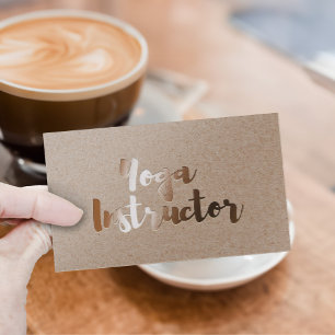 Carte De Visite Moderne Gold Foil Yoga Instructeur Typographie Kra