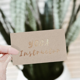 Carte De Visite Moderne Gold Foil Yoga Instructeur Typographie Kra
