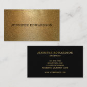 Carte De Visite Moderne Gold noir élégant professionnel chic (Devant / Derrière)