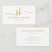 Carte de visite moderne Gold Script (Devant / Derrière)