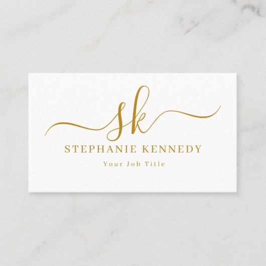 Carte de visite moderne Gold Script (Devant)