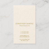 Carte de visite moderne Gold Texte Modèle Vertical (Dos)