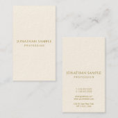 Carte de visite moderne Gold Texte Modèle Vertical (Devant / Derrière)