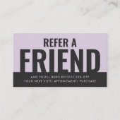 Carte De Visite Moderne Gras et simple recommandation d'un ami (Devant)