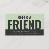 Carte De Visite Moderne Gras et simple recommandation d'un ami (Devant)