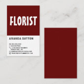 Carte De Visite Moderne Gras, fleuriste (Devant / Derrière)