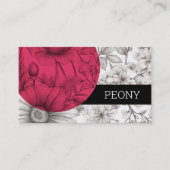 Carte De Visite Moderne Gras fleuriste noir blanc rose rose Floral (Devant)