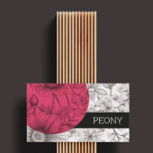 Carte De Visite Moderne Gras fleuriste noir blanc rose rose Floral