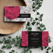 Carte De Visite Moderne Gras fleuriste noir blanc rose rose Floral