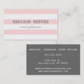 Carte de visite moderne Gras Gras Rose et Blanc (Devant / Derrière)