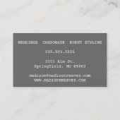 Carte de visite moderne Gras Gras Rose et Blanc (Dos)