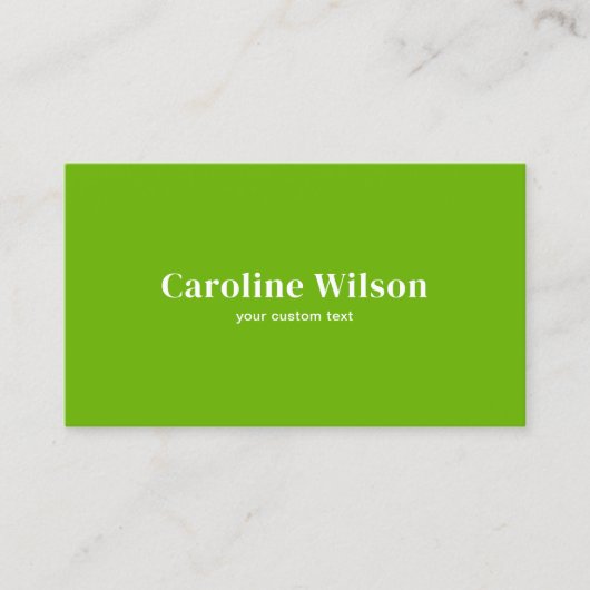 Carte De Visite Moderne Gras Lime Vert QR Code Professionnel (Devant)