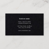 Carte De Visite Moderne Gras Monogramme Consultant Papier noir (Dos)