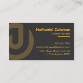 Carte De Visite Moderne Gras Noir Or Slek Professionnel Propre (Dos)
