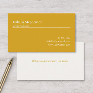 Carte De Visite Moderne Gras Professionnel Jaune et Blanc