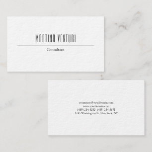 Carte De Visite Moderne Gras Professionnel Simple Noir Blanc