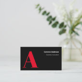 Carte De Visite Moderne Gras Rouge Noir Blanc Minimal Professionne (Debout devant)