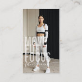 Carte De Visite Moderne Gras Script Calligraphie Fitness Photo QR (Devant)