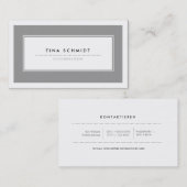 Carte De Visite Moderne Grau Visitenkarten (Devant / Derrière)