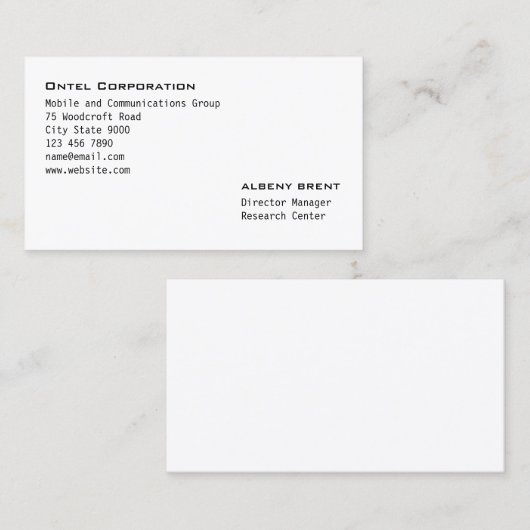 Carte De Visite Moderne gravé (Devant / Derrière)