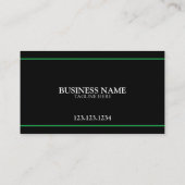 Carte De Visite Moderne Green & Black Landcape Technician Lawn (Dos)