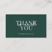 Carte De Visite Moderne Green Business Élégant Merci (Devant)